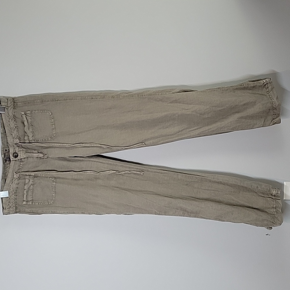Y2K American Eagle straight leg low rise linen pants drawstring
